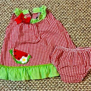 12m Watermelon Dress with Bloomers